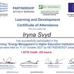 Participation in the training “Energy Management in Higher Education Institutions”